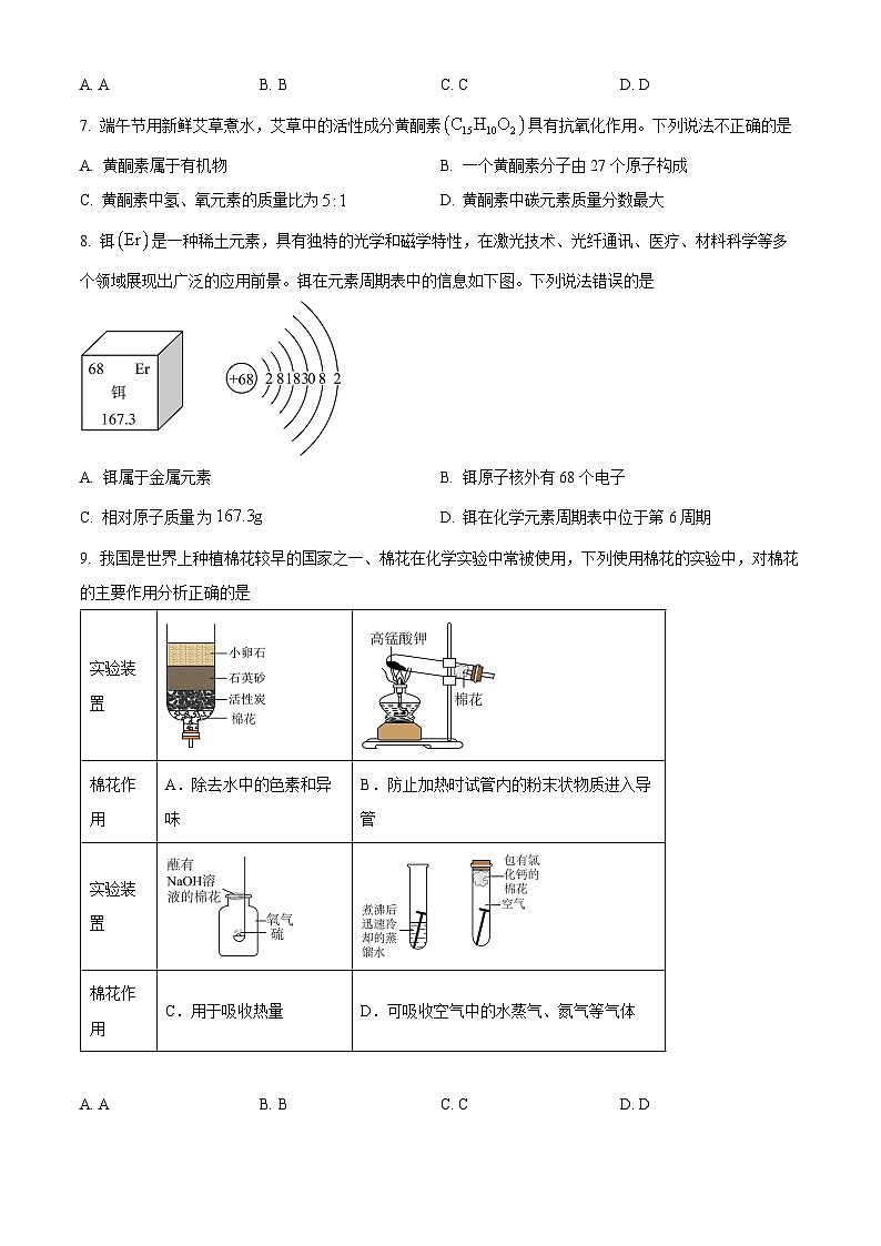 2025年湖北省襄阳市樊城区中考适应性考试化学试题（中考模拟）第2页