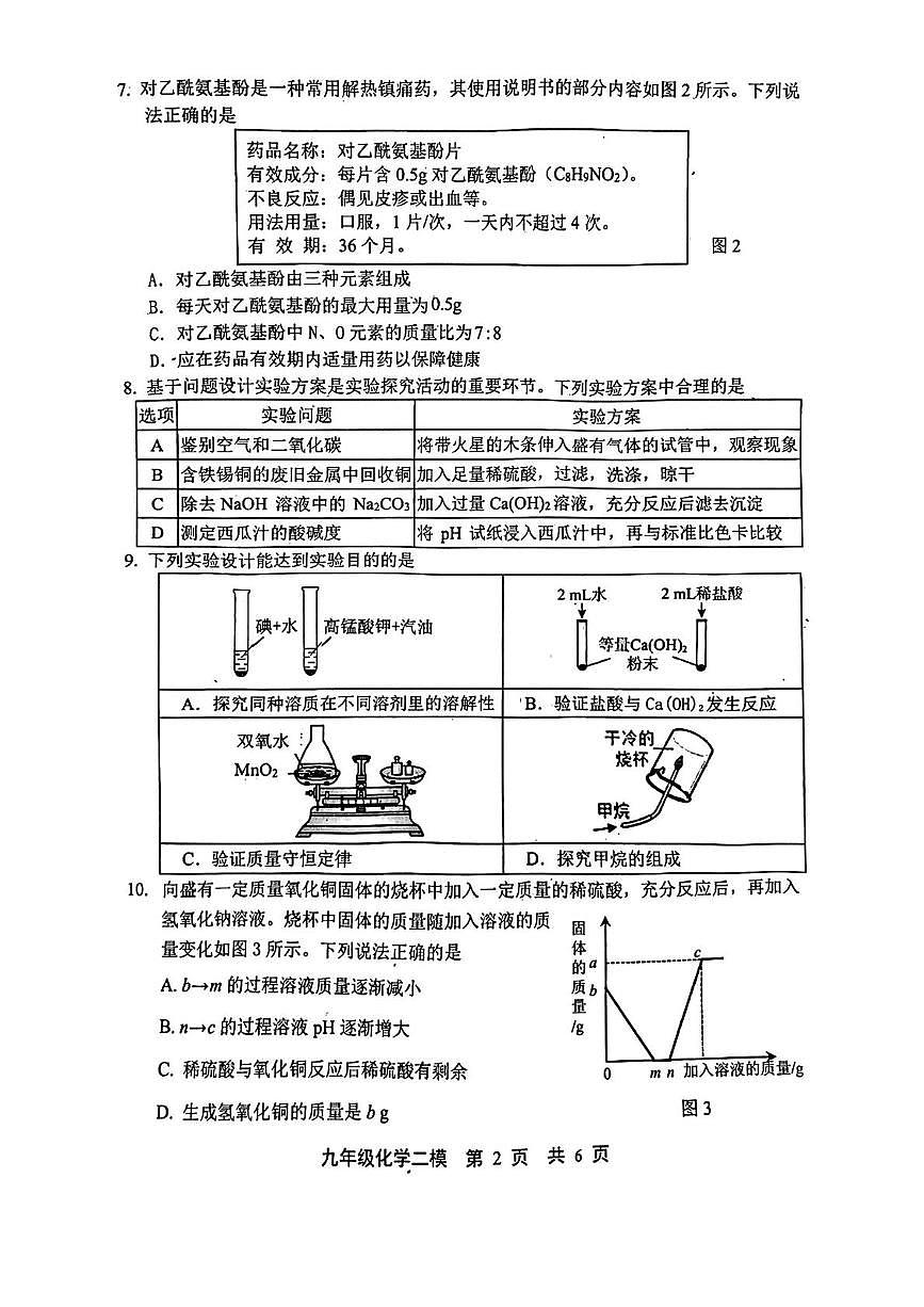 2025年河北省唐山市路北区中考二模化学试题第2页