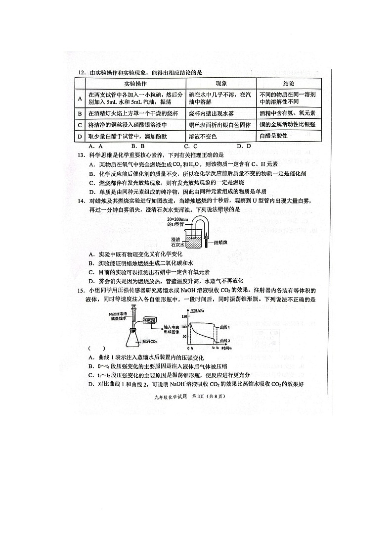2025年山东省菏泽市牡丹区二模化学试题含答案 2025年山东省菏泽市牡丹区二模化学试题第3页