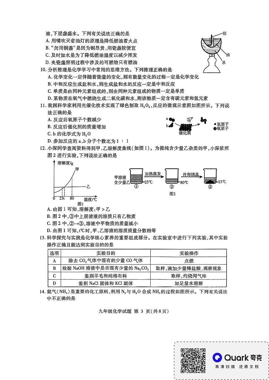 临沂市平邑县2025年九年级化学综合训练模拟试题(二)2025.05.16第3页
