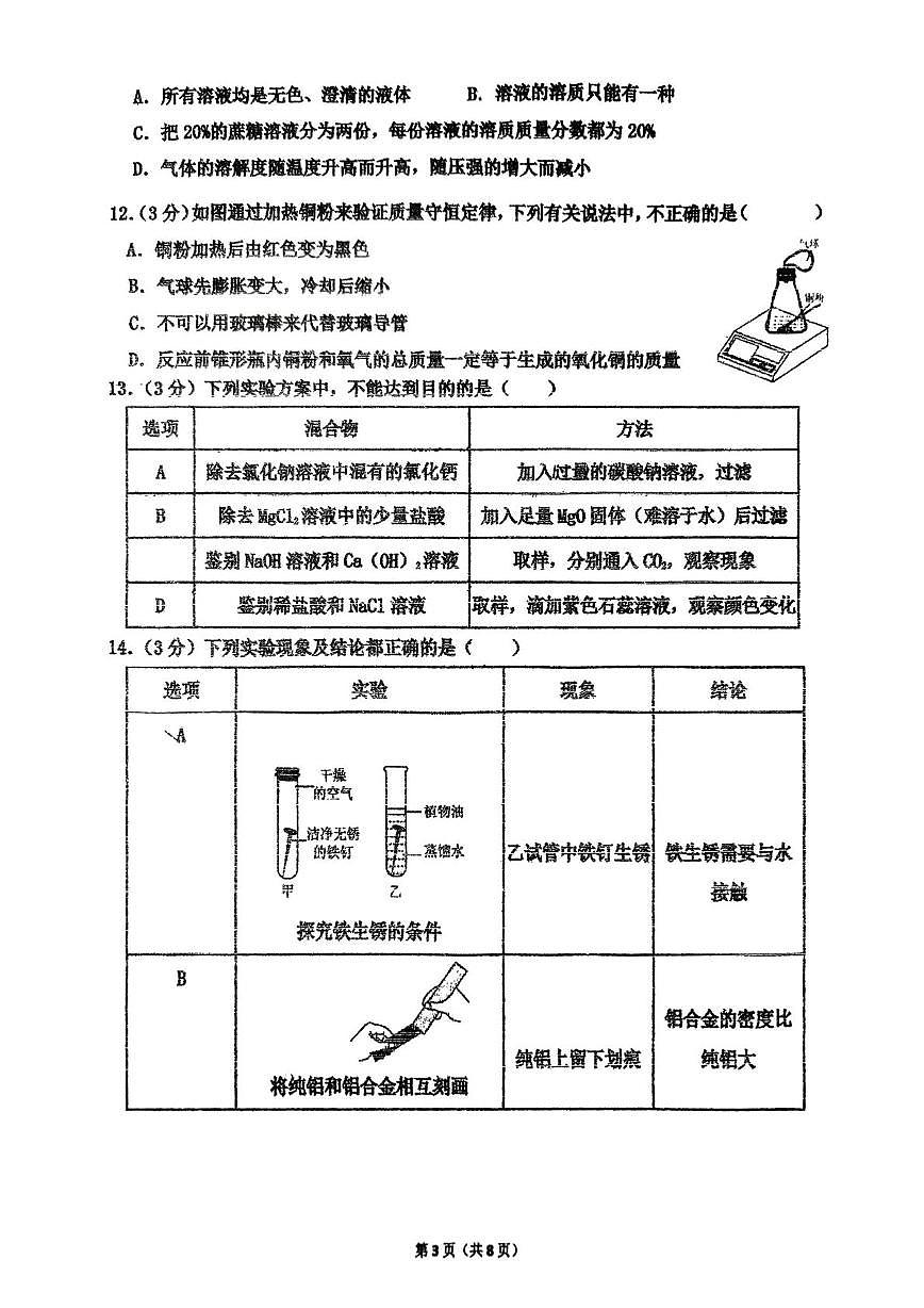 2025年广东省广州市海珠区蓝天中学中考二模化学试卷（中考模拟）第3页