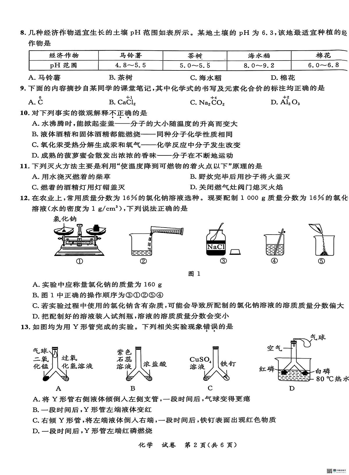 2025年广西崇左市初中毕业生第二次模拟预测化学试题（中考模拟）第2页