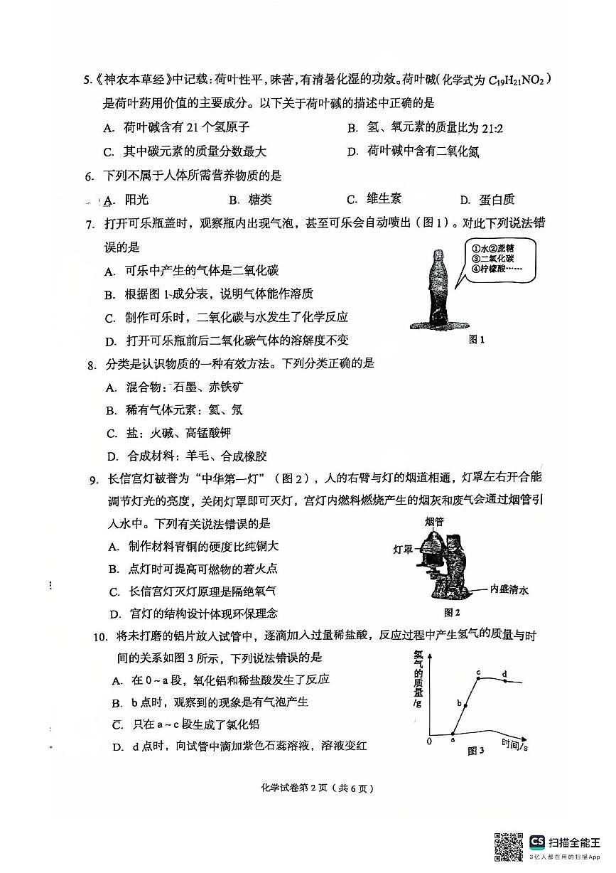2025年河北省廊坊市广阳区中考二模化学试题（中考模拟）第2页