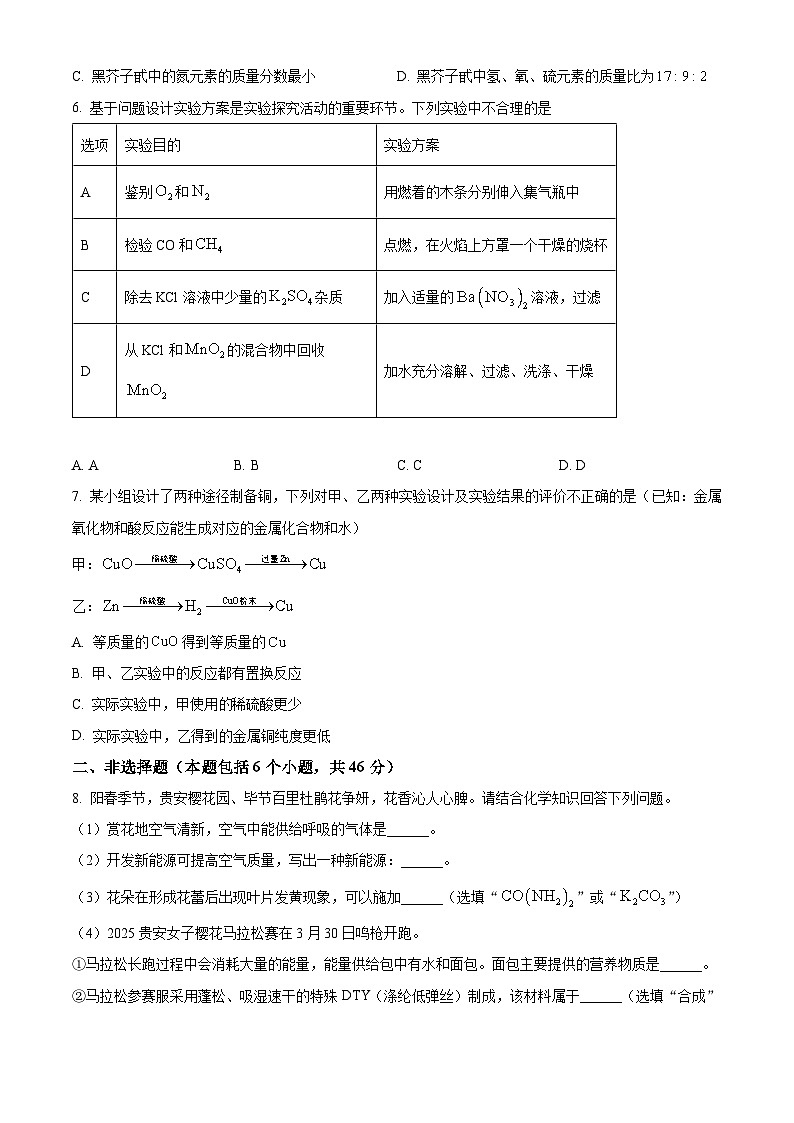 2025年贵州省贵阳市花溪区青岩贵璜中学中考一模化学试题（中考模拟）第2页