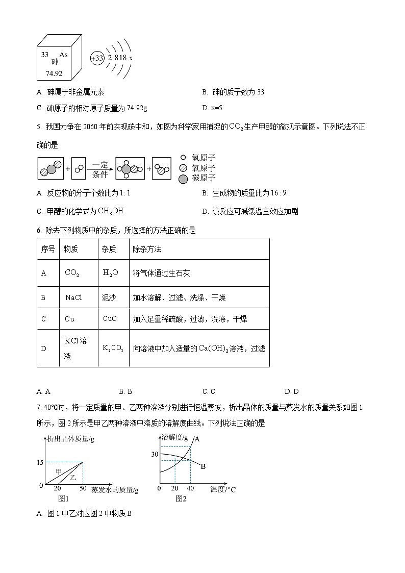 2025年河北省廊坊市三河市中考二模化学试题（中考模拟）第2页