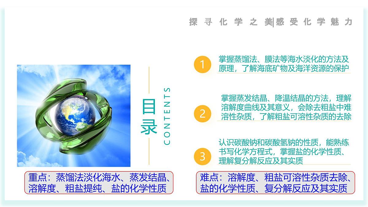2025年春鲁教版化学九年级下册 第八单元 海洋化学资源的利用（单元复习课件）第2页