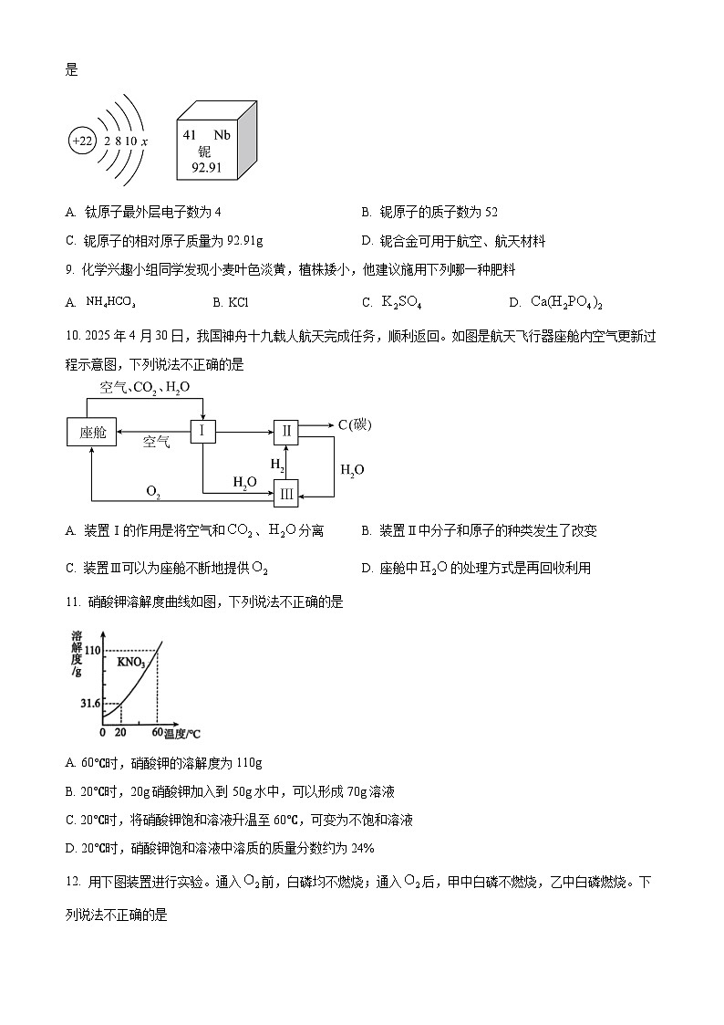 2025年山东省临沂市郯城县中考二模化学试题（中考模拟）第3页