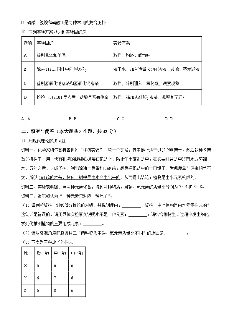2025年山东省威海市环翠区中考一模化学试题（中考模拟）第3页