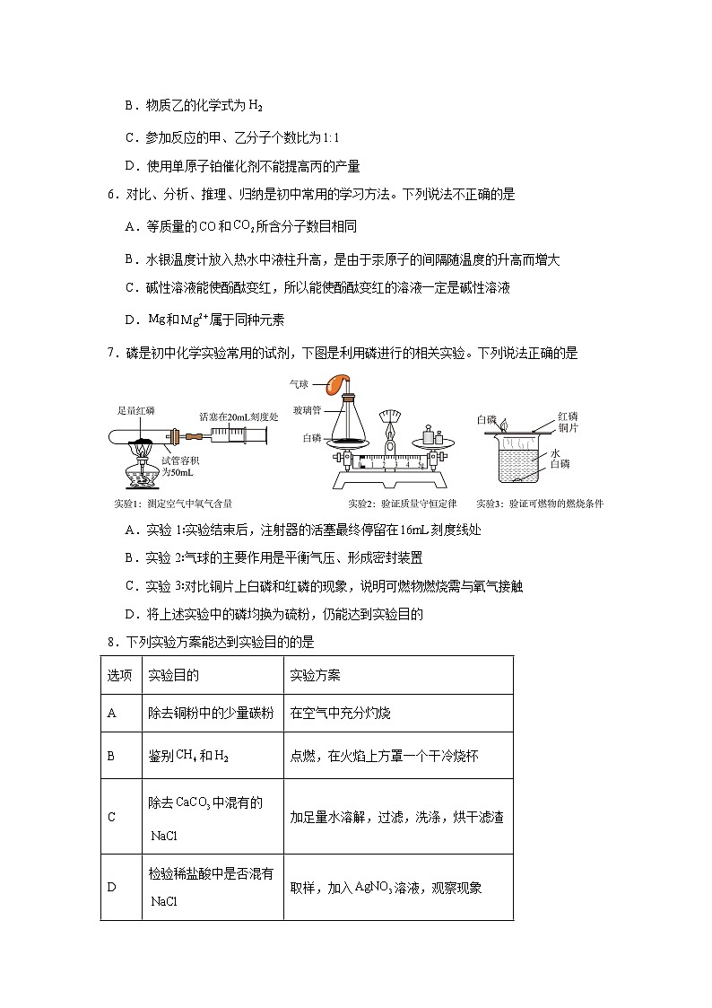 2025年陕西省西安市阎良区中考三模化学试卷（附答案解析）第2页