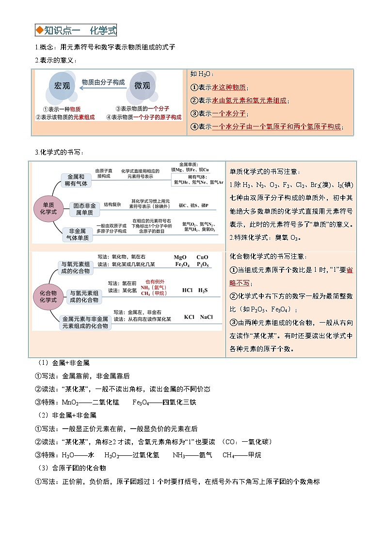 2025年中考化学专项复习讲义专题09 化学式、化合价与化学用语(解析版)第3页