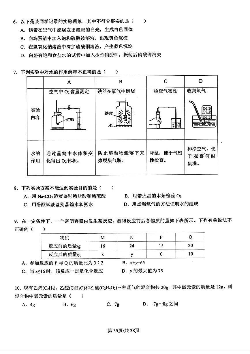 2025年江苏省徐州市初中学业水平模拟测试化学试题（中考模拟）第2页