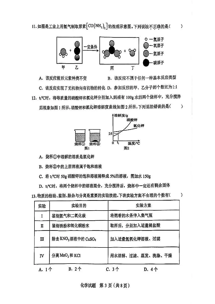 2025年山东省临沂市初中学业水平考试模拟化学试题（中考模拟）第3页