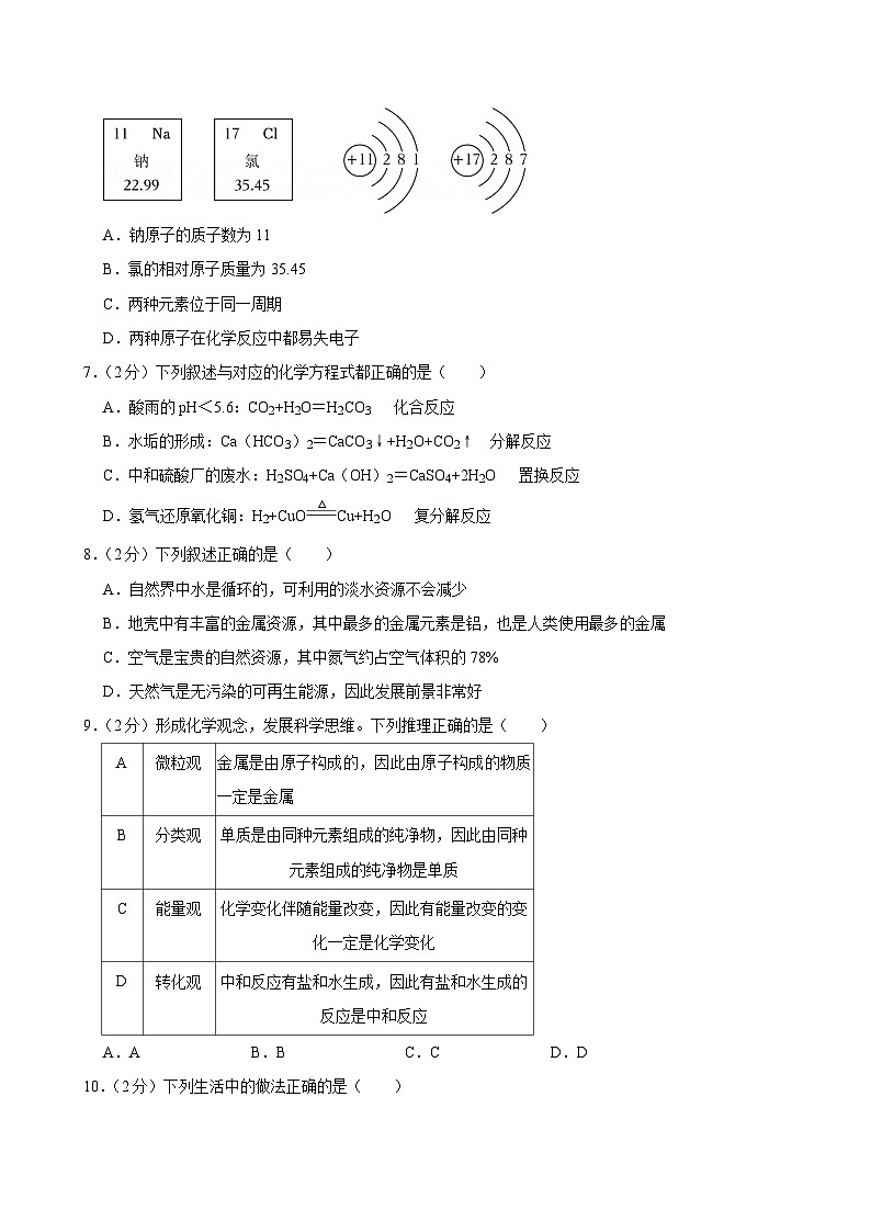 2025年黑龙江省哈尔滨市松北区中考二模化学试卷（中考模拟）第3页