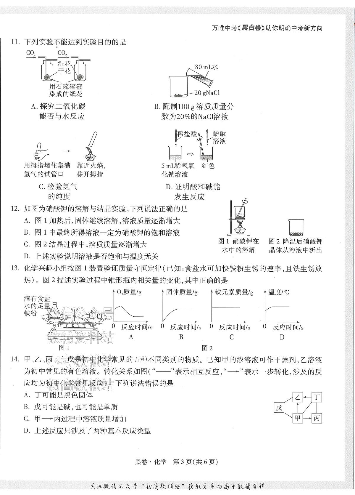 2025《万唯中考•成都黑白卷》化学黑卷第3页