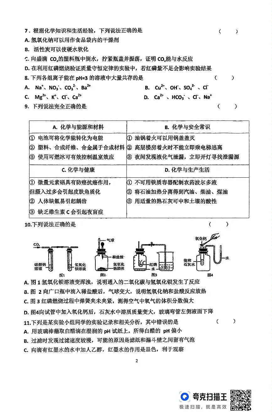2025年黑龙江省齐齐哈尔市依安县第三中学中考二模化学试题（中考模拟）第2页