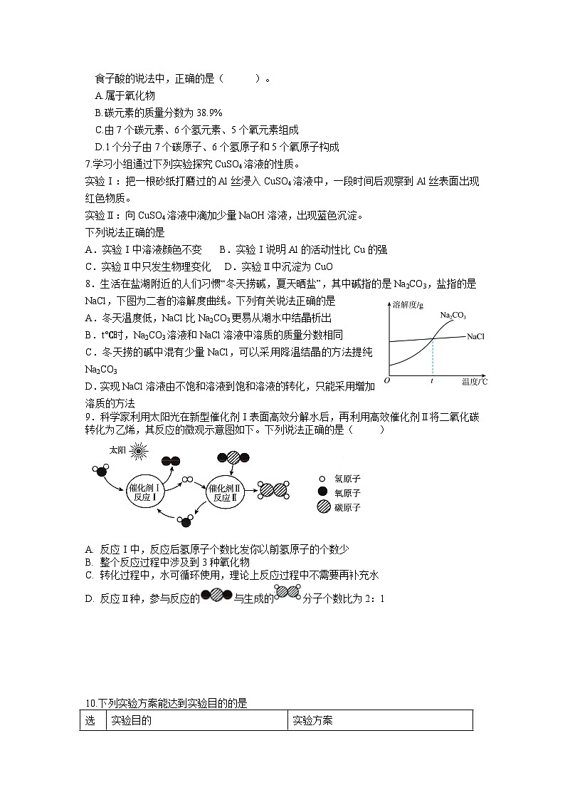2025年江苏省连云港市东海县初级中学中考二模化学试题（中考模拟）第2页