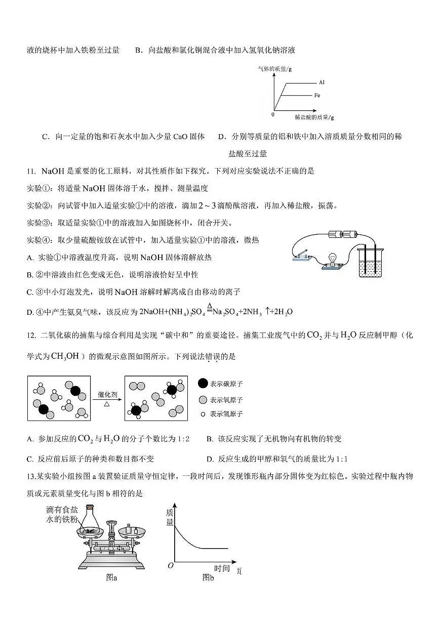 山东省乐陵市朱集镇中学2024-2025学年九年级下学期第二次月考化学试题第3页