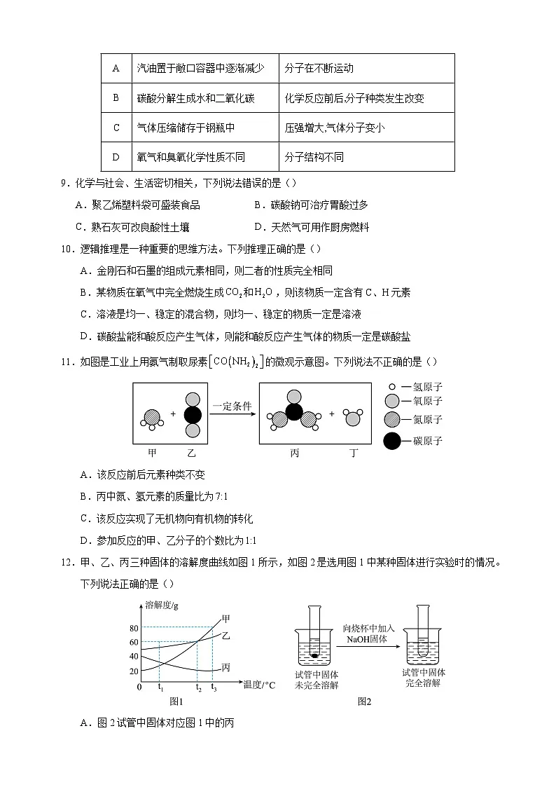 2025年中考化学考前信息必刷卷1（山东统考）第3页