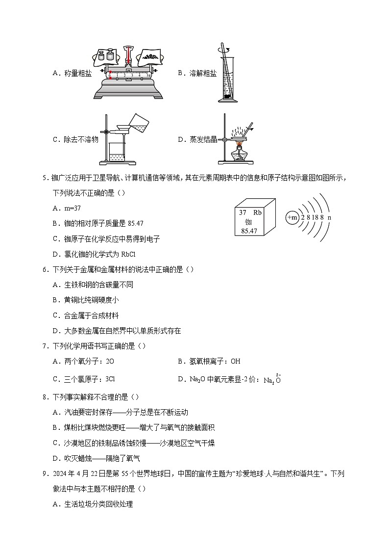 2025年中考化学考前信息必刷卷2（山东统考）第2页