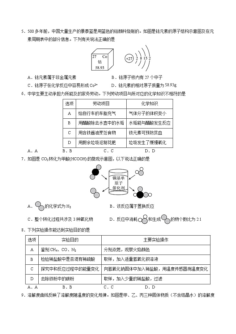 化学（深圳卷01）（考试版）第2页