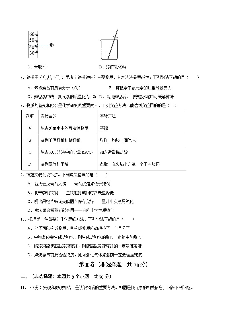 【中考超车卷】2025年中考化学超车卷（福建专用）（原卷版）第3页