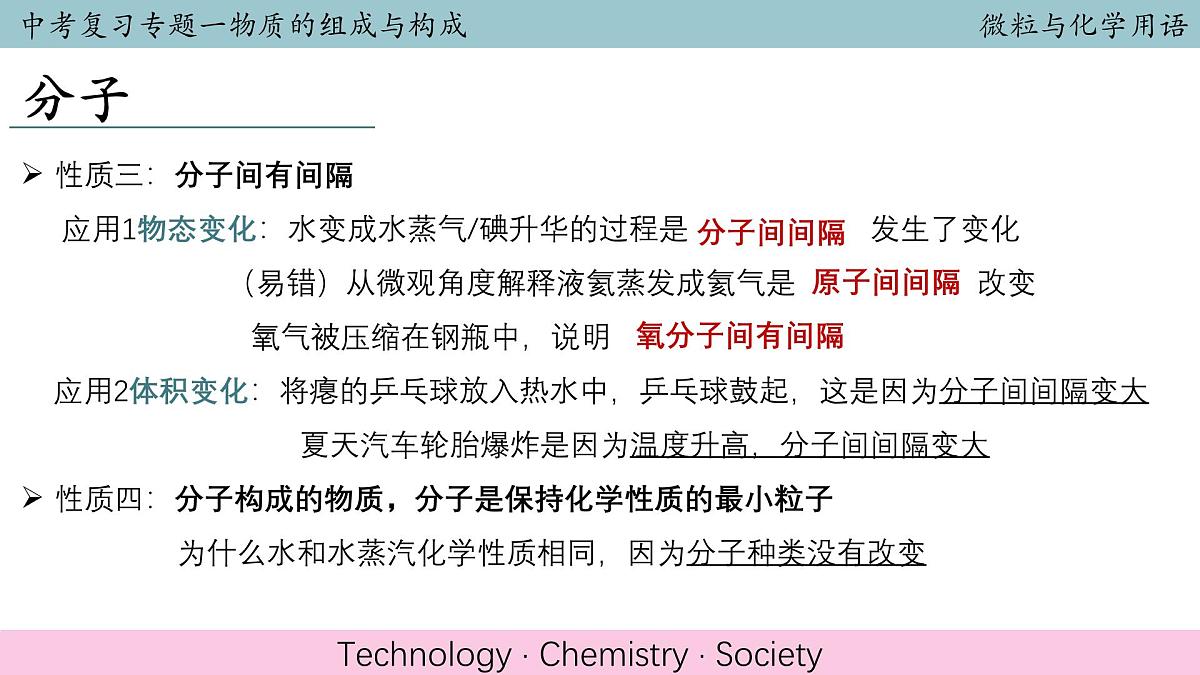 2025年中考化学二轮复习物质的组成与构成专题复习课件第3页