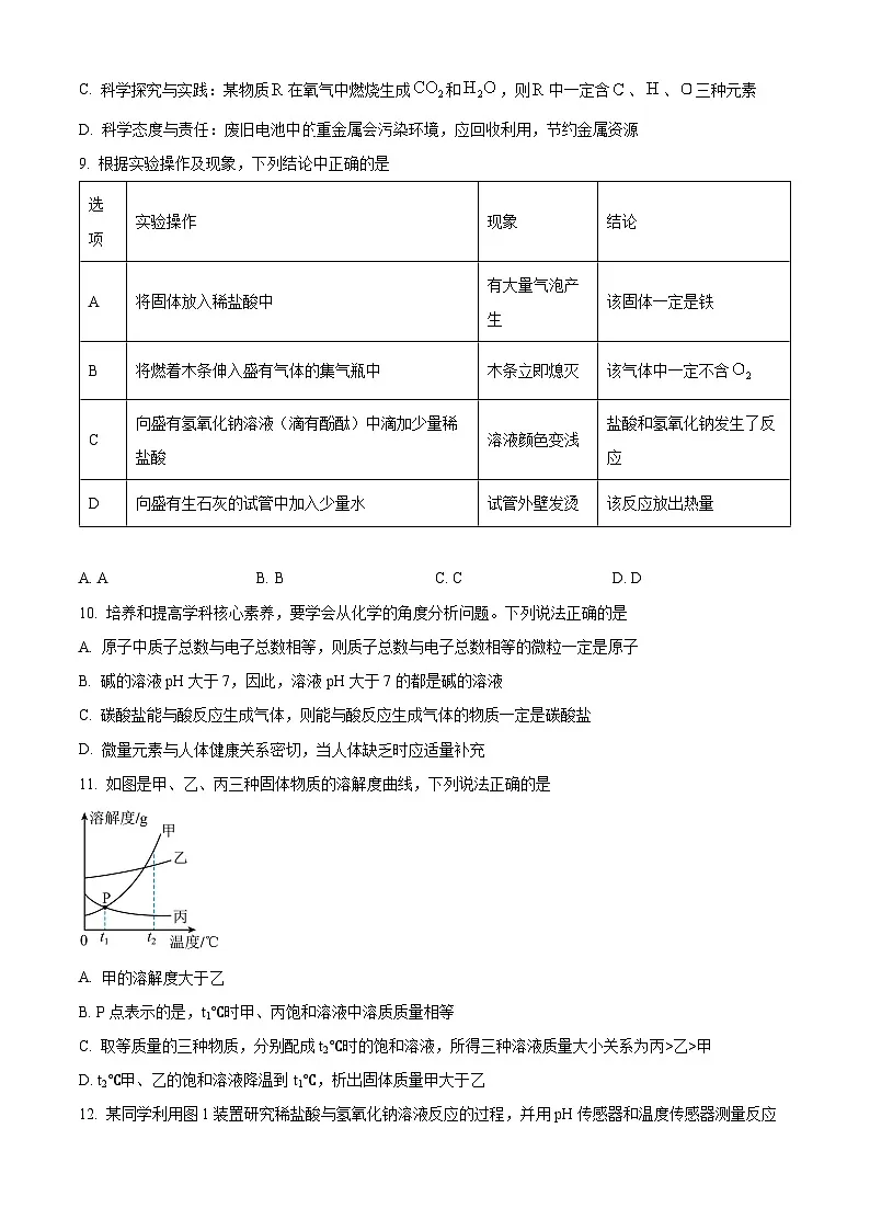 2025年安徽省芜湖市第二十九中学中考三模化学试题（中考模拟）第3页