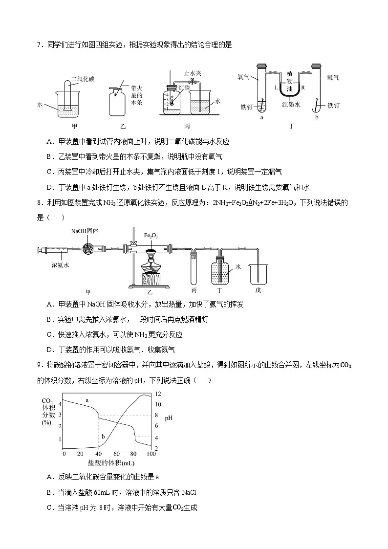 2025年甘肃省武威市凉州区凉州区松树、永昌九年制学校中考三模化学试题（中考模拟）第2页