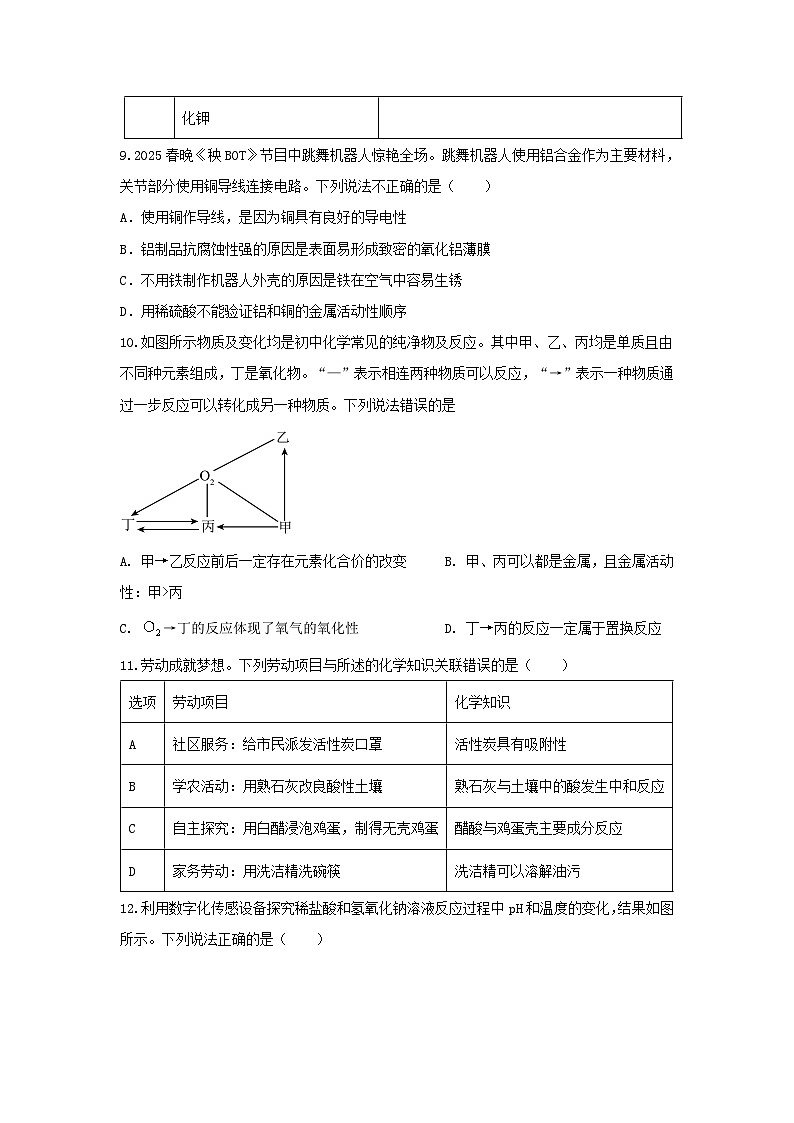 2025年湖北省通山县城区四校中考第一次模拟考试化学试题（中考模拟）第3页
