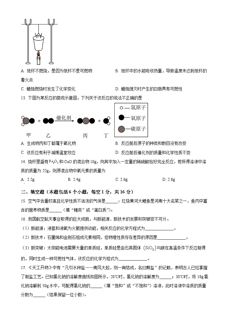 2025年河南省信阳市息县中考模拟测试化学试题（中考模拟）第3页