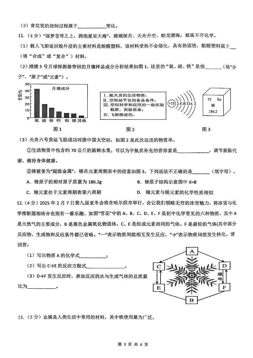 2025年陕西省西安市新城区爱知初级中学中考第二次全仿真训练化学试题（中考模拟）第3页
