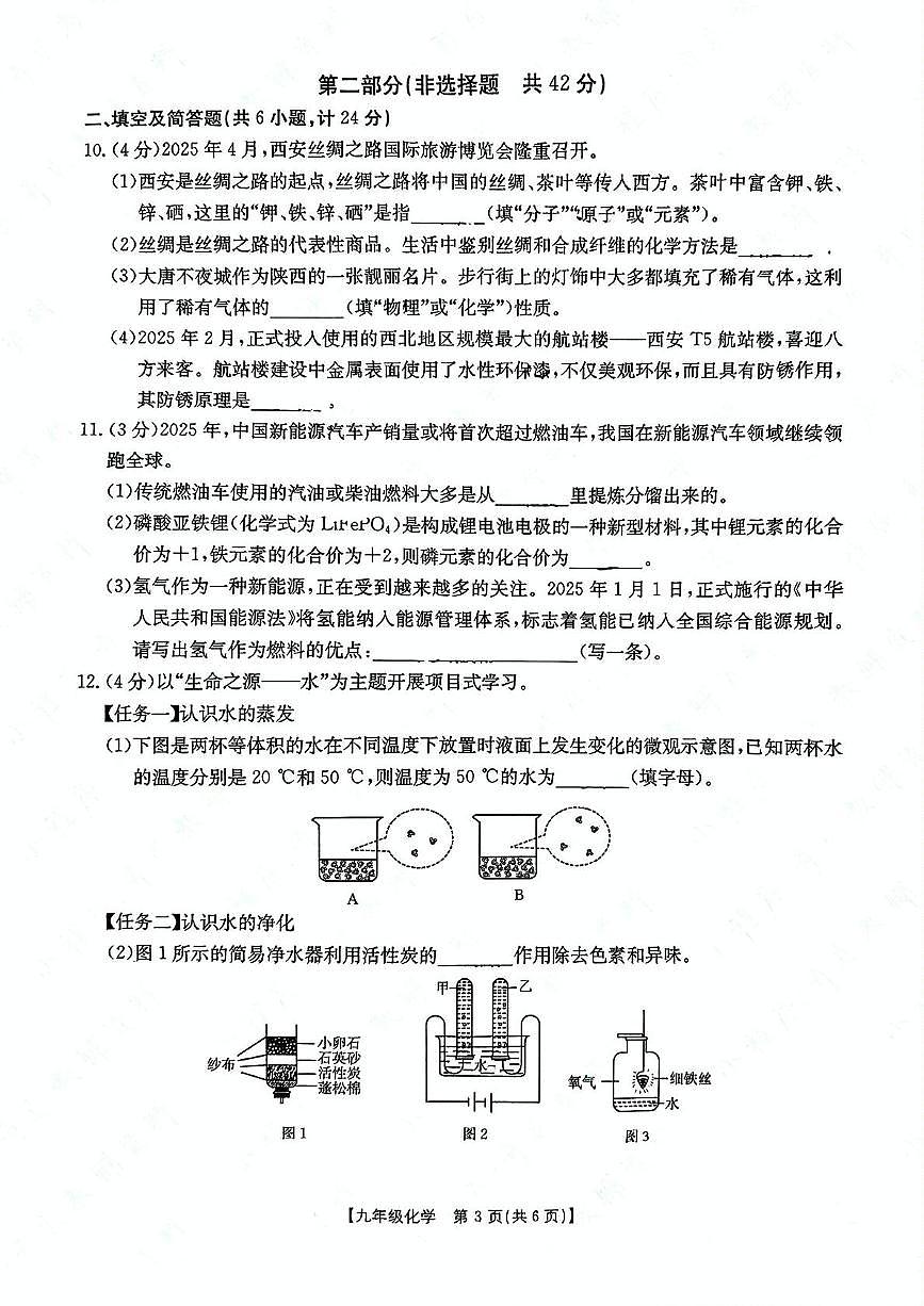 2025年陕西省咸阳市永寿县豆家中学中考第六次模拟考试化学试题（中考模拟）第3页