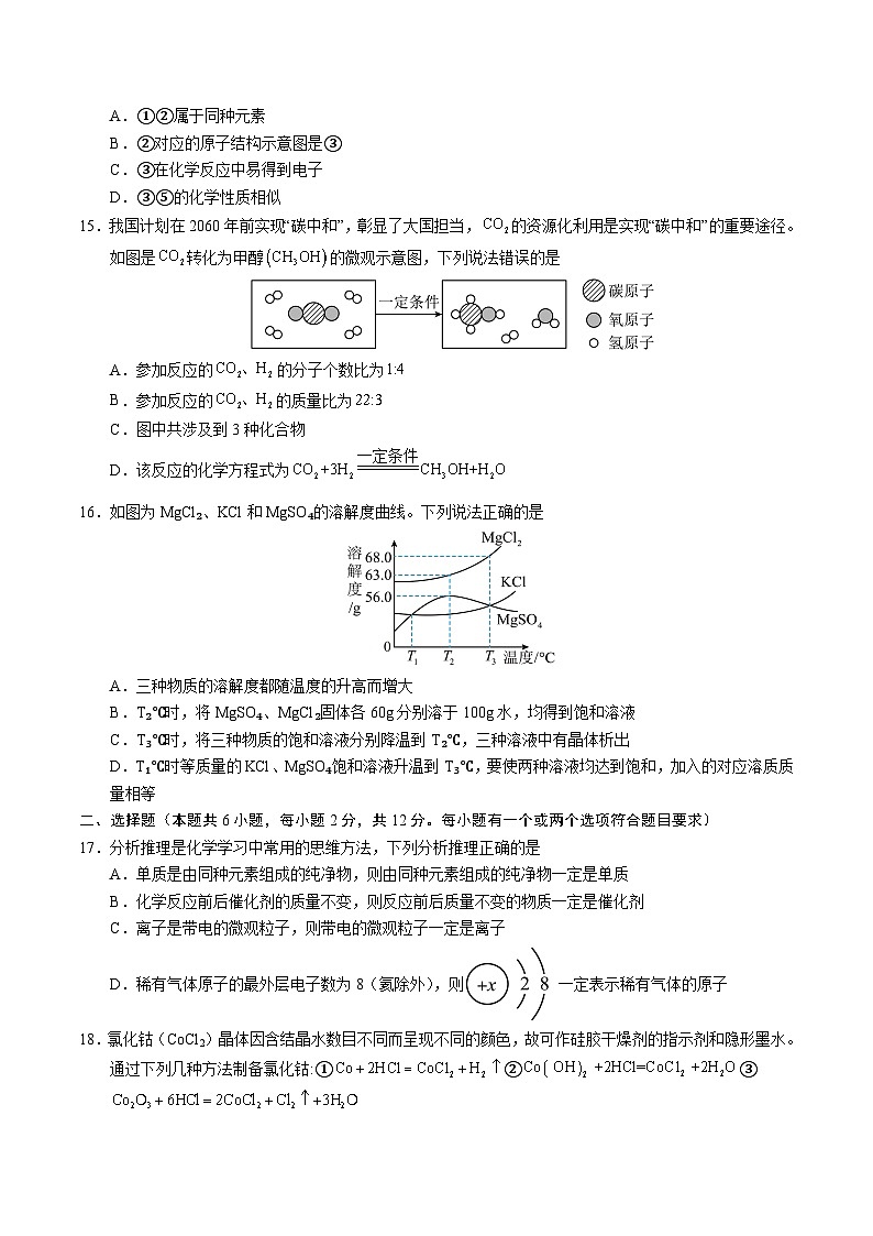2025年中考考前押题最后一卷：化学（青岛卷）（考试版）第3页