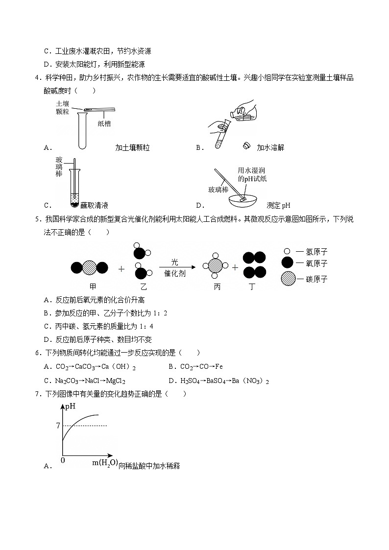2025年中考考前押题最后一卷：化学（武汉卷）（考试版）第2页