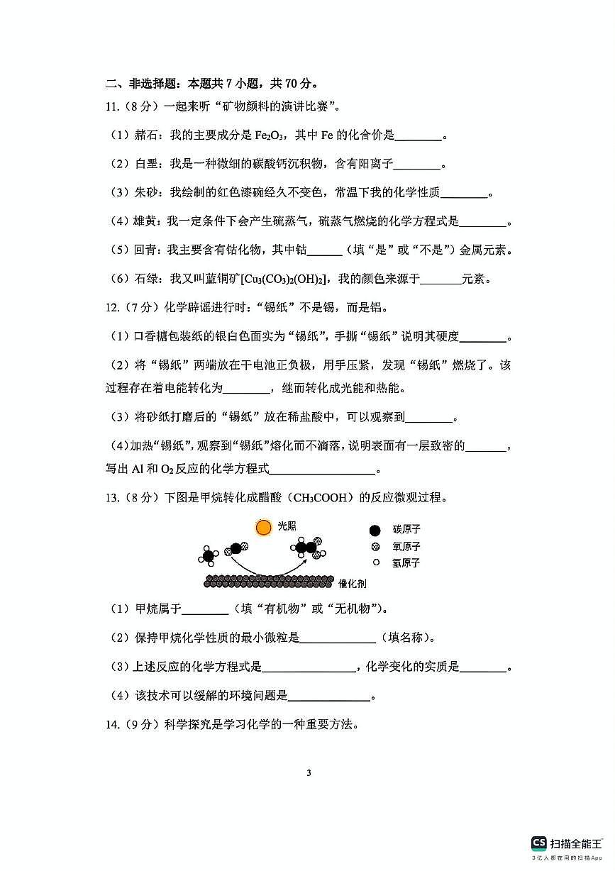 2025年福建省漳州市华侨中学中考模拟预测化学试题（中考模拟）第3页