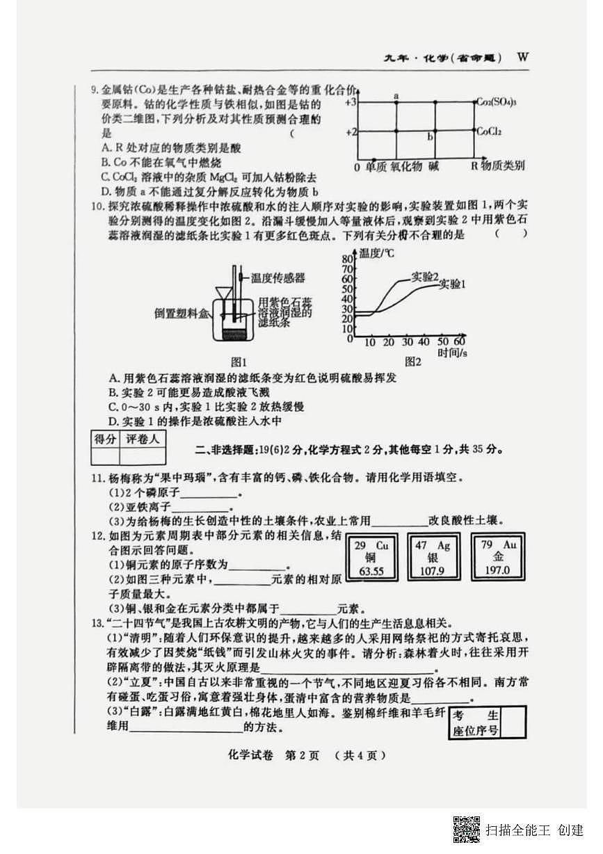 2025年吉林省吉林油田第十二中学中考模拟测试化学试卷（中考模拟）第2页