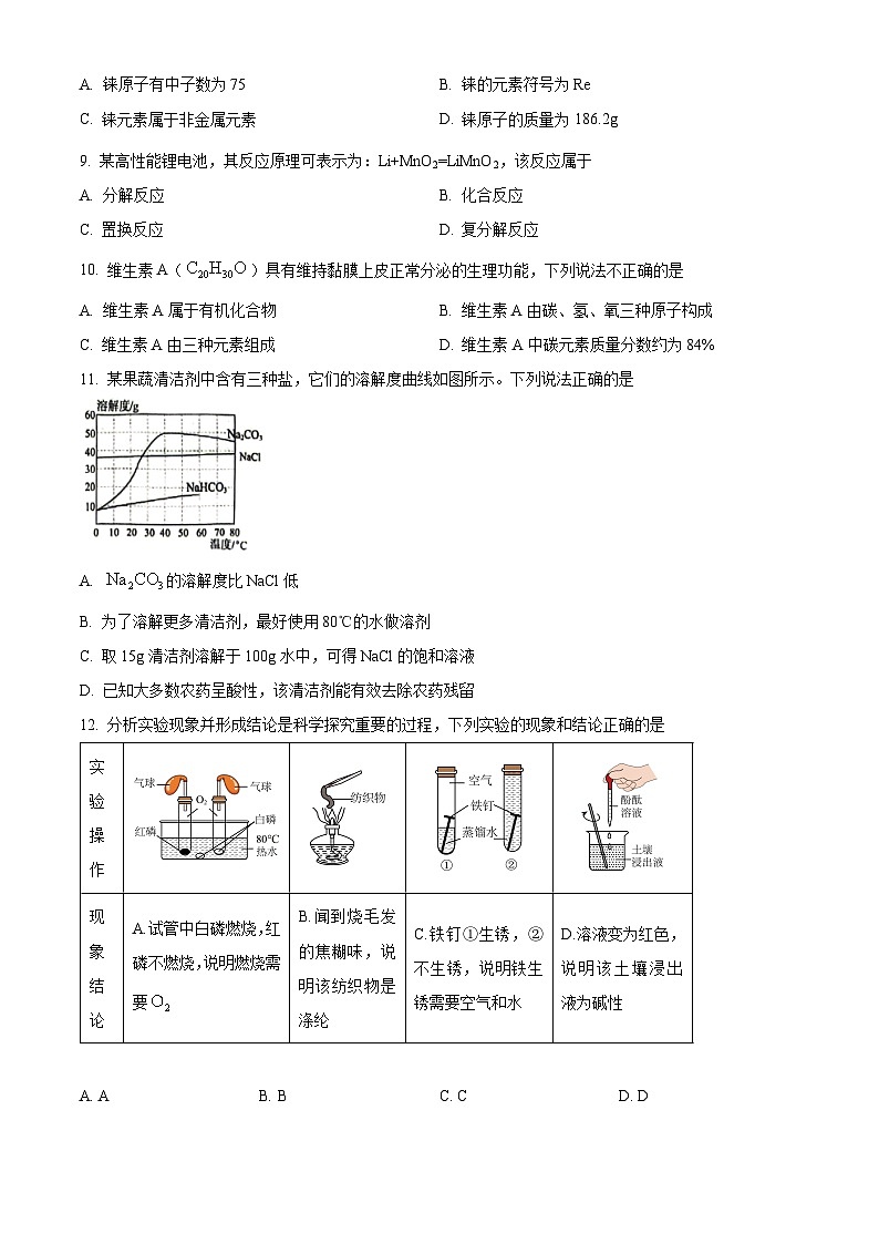 2025年海南省海口市中考二模化学试题 （中考模拟）第2页