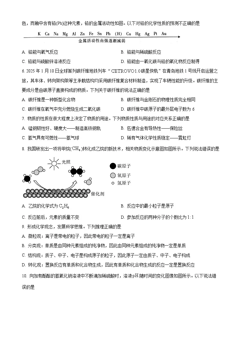 2025年江西省南昌市名校联盟中考效果检测化学试卷（二）（中考模拟）第2页