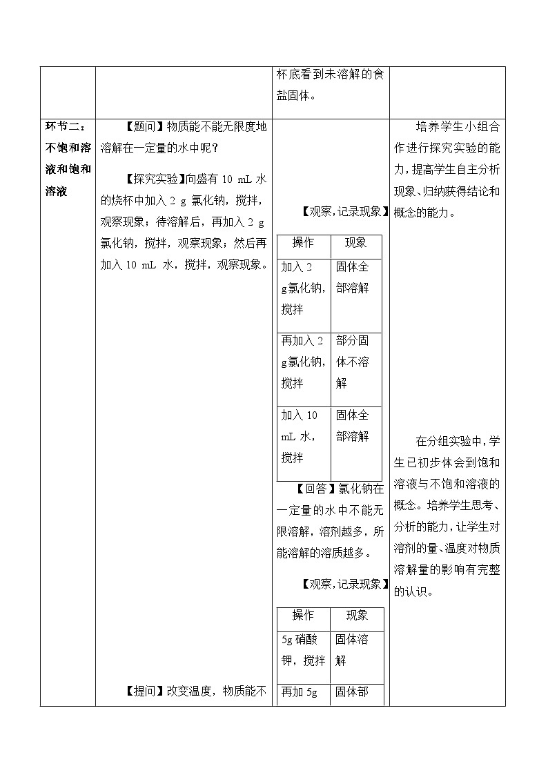 课题2 溶解度 教学设计第3页
