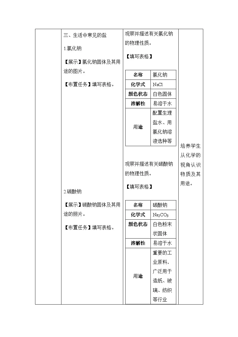 课题3 常见的盐 教学设计第3页