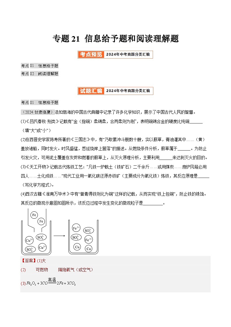 专题21 信息给予题和阅读理解题（第02期）（教师版）第1页