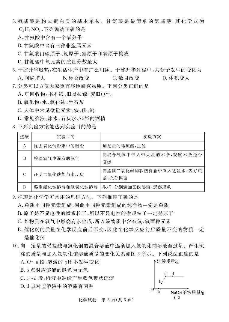 2025年河北省保定市高碑店市中考模拟预测化学试题（中考模拟）第2页