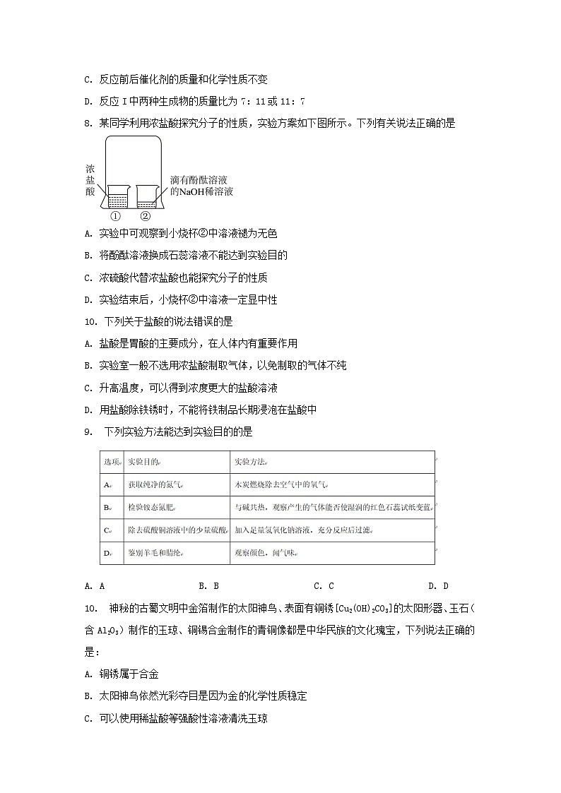 2025年安徽省合肥市中考模拟化学试卷（中考模拟）第3页