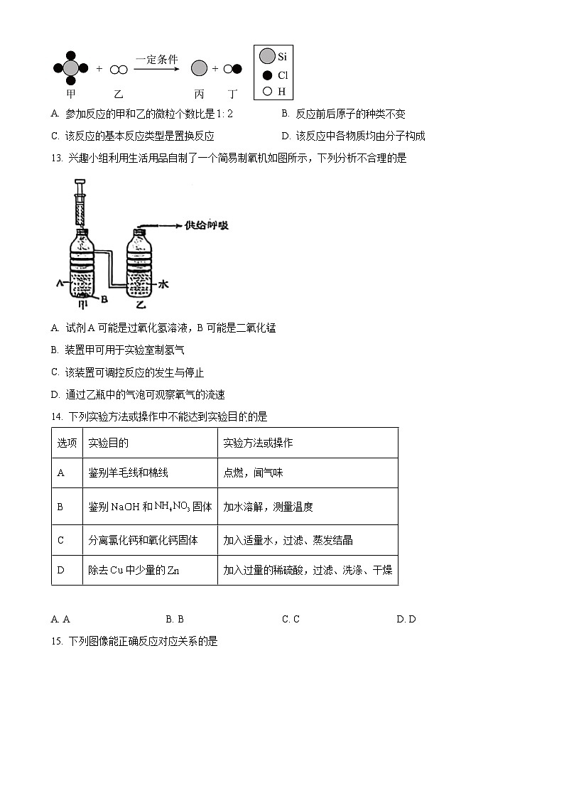 重庆市渝北中学教育集团2024-2025学年九年级下学期第四次月考化学试卷第3页