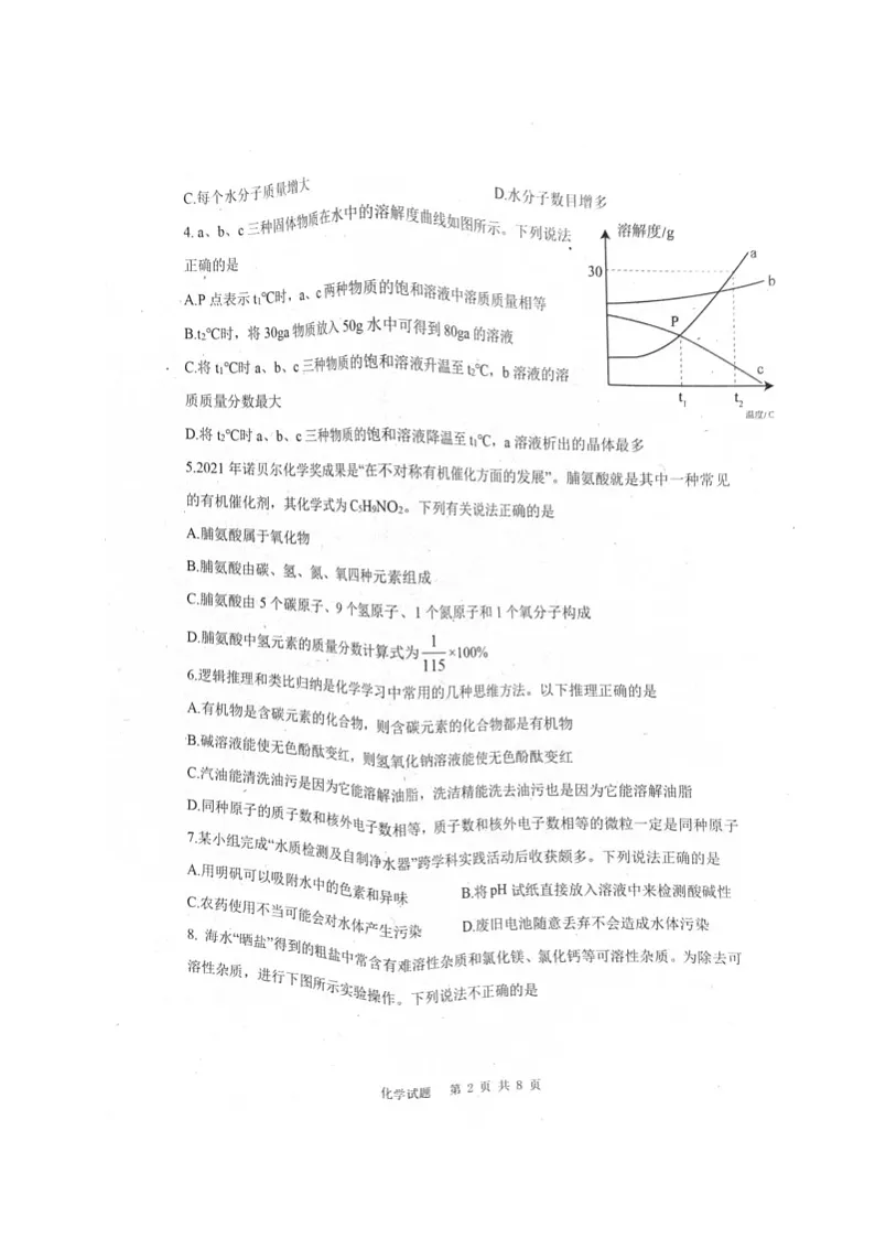 2024年山东省威海乳山市中考二模化学试题第2页