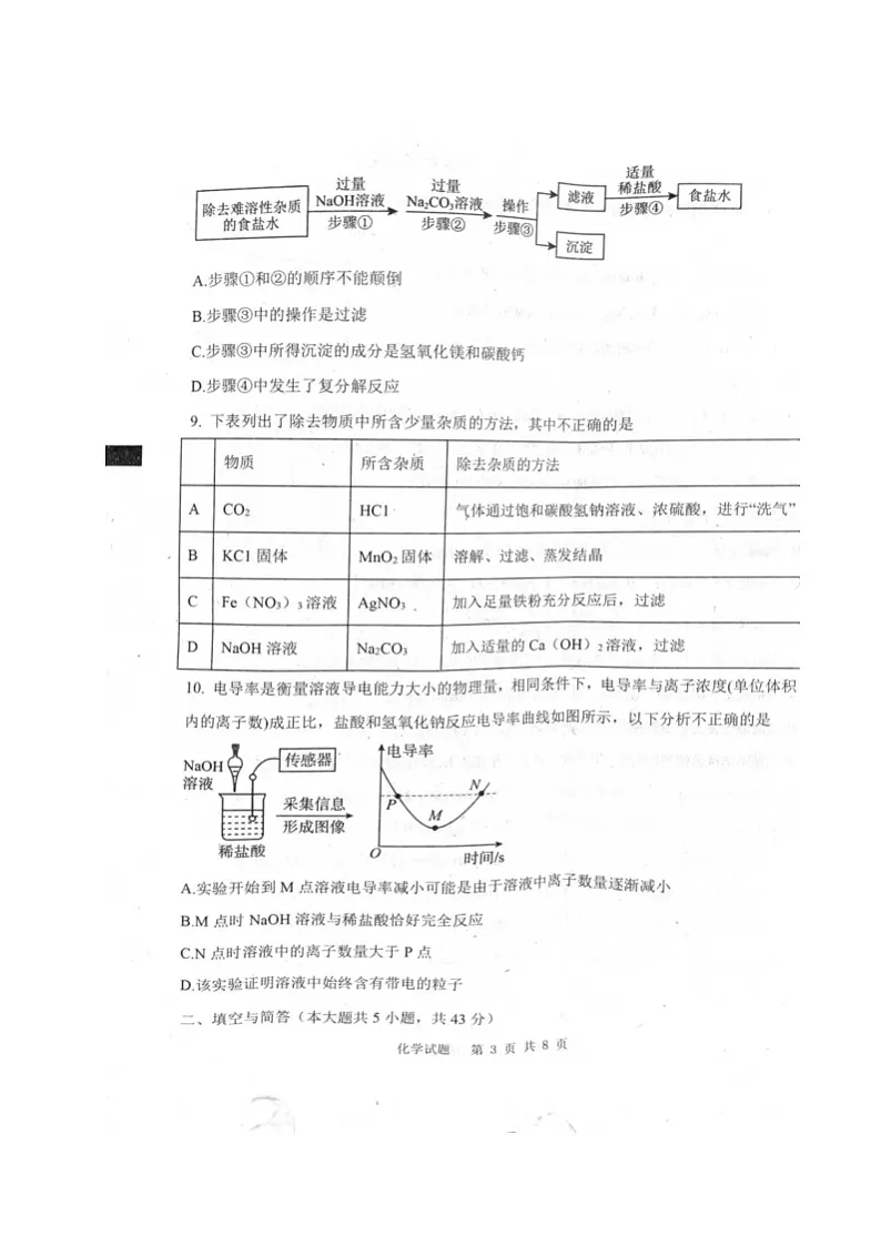 2024年山东省威海乳山市中考二模化学试题第3页