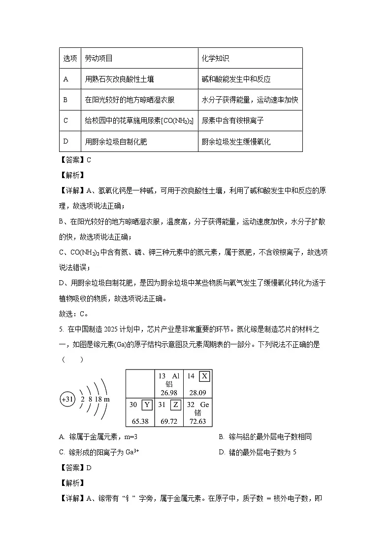 山东省聊城临清市2025年中考三模化学试卷（解析版）第3页