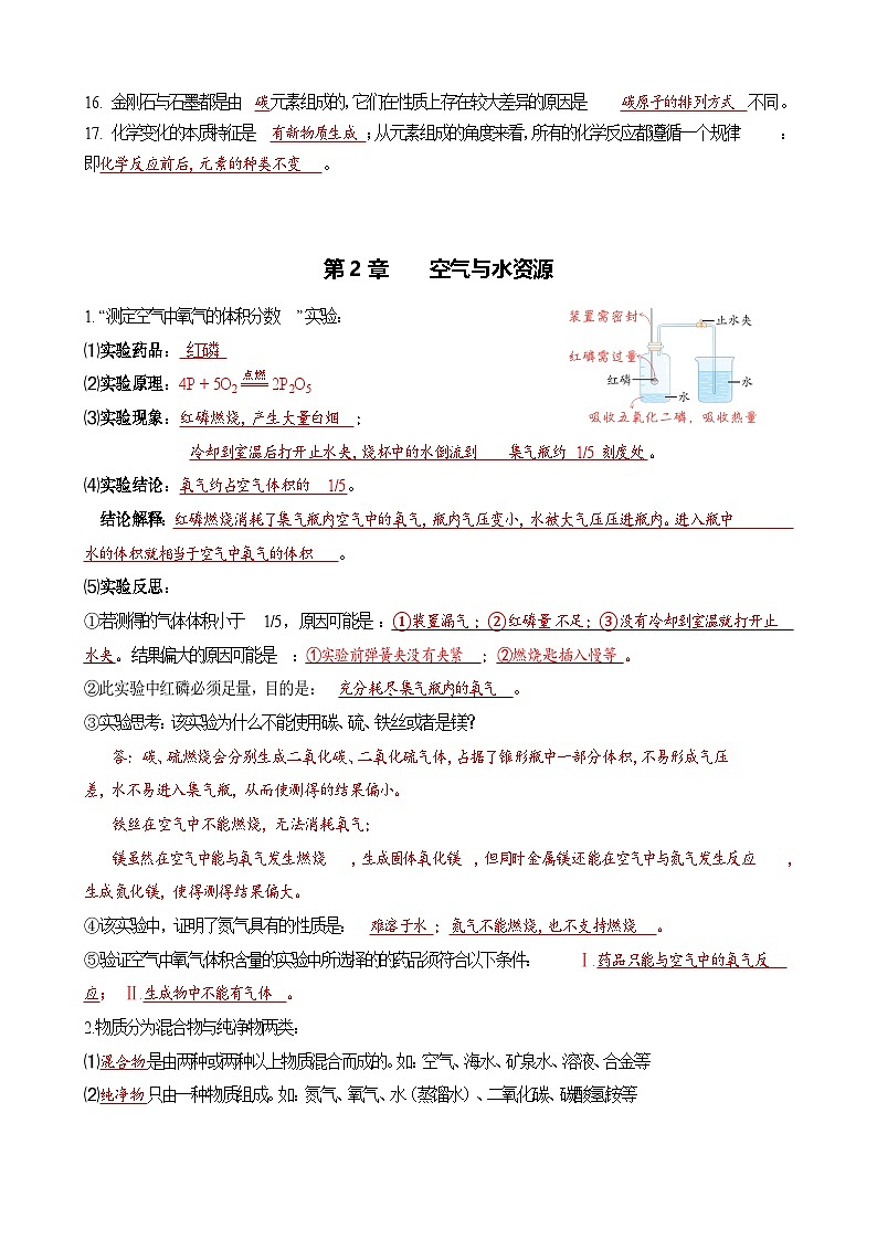 沪教版（2024）九年级上册化学期末复习全册知识点考点提纲 学案第3页