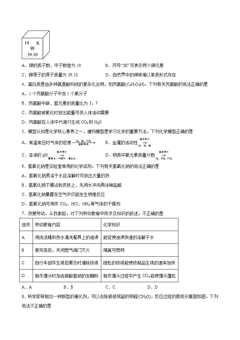 【9化二模】2024年安徽省合肥市第四十五中学中考二模化学试题卷第2页