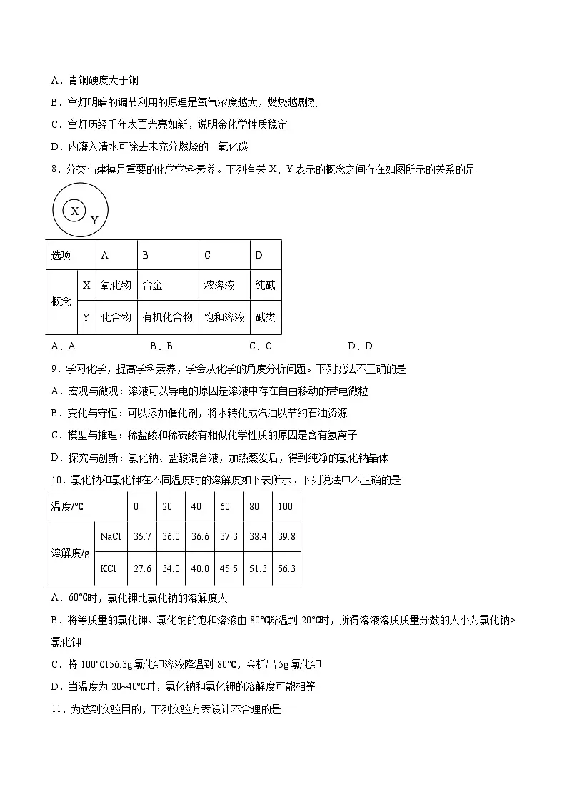 【9化三模】2024年安徽省芜湖市中考毕业暨升学第三次模拟考试化学试卷第3页